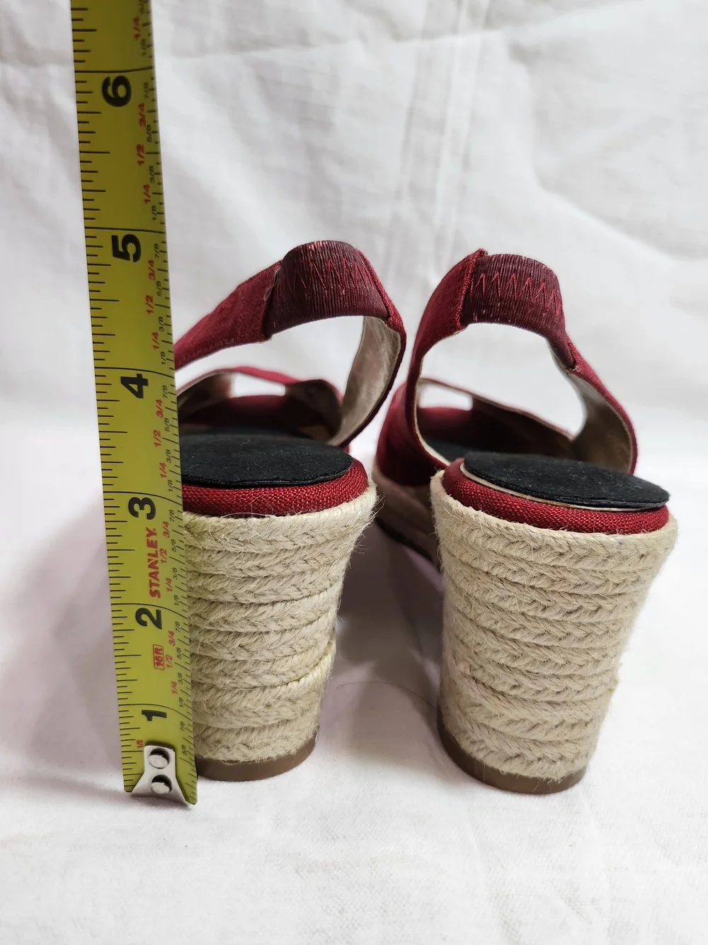 Jessica Simpson Red Canvas Slingback Espadrille Wedge Sandals Size 8